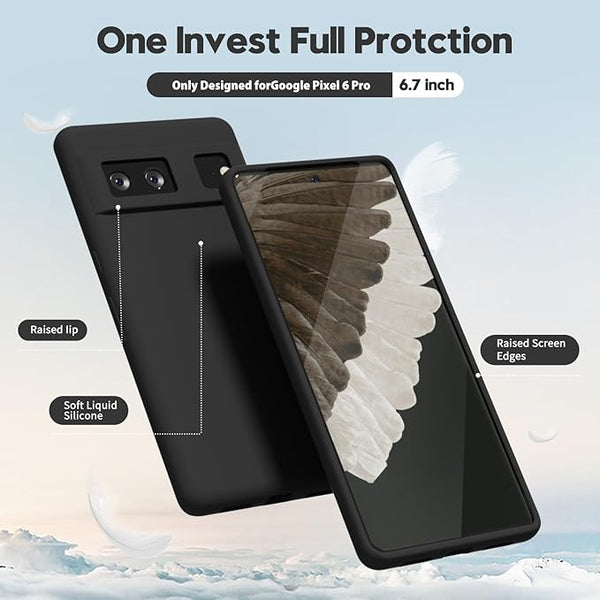 Black Camera Original Silicone case for Google Pixel 6 - The Hatke
