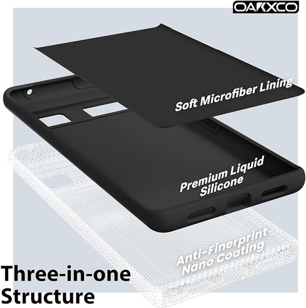 Black Camera Original Silicone case for Google Pixel 6 - The Hatke