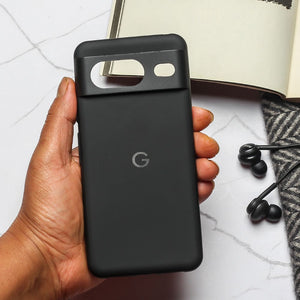Black Camera Original Silicone case for Google Pixel 8 - The Hatke