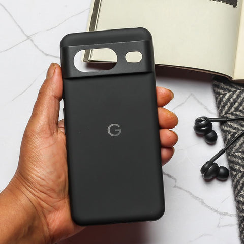 Black Camera Original Silicone case for Google Pixel 8 - The Hatke