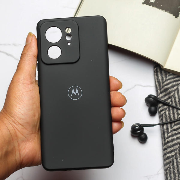 Black Camera Original Silicone case for Motorola Edge 40 - The Hatke