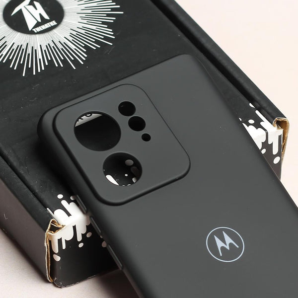 Black Camera Original Silicone case for Motorola Edge 40 - The Hatke