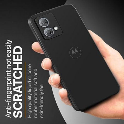 Black Camera Original Silicone case for Motorola G84 - The Hatke