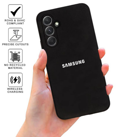 Black Camera Original Silicone case for Samsung A54 - The Hatke