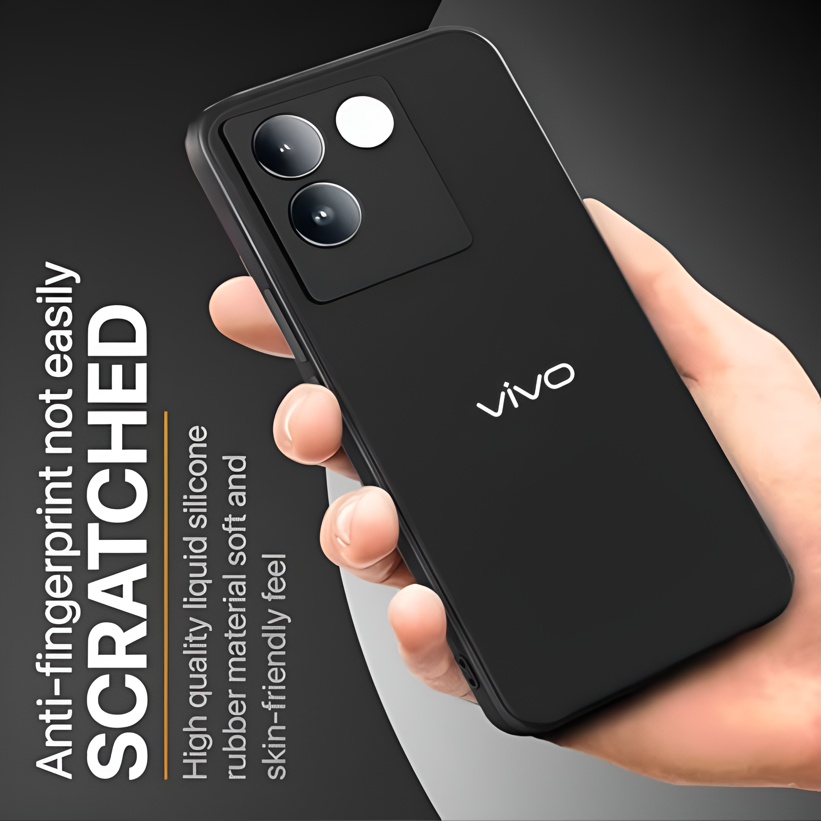 Black Camera Original Silicone case for Vivo T2 Pro - The Hatke