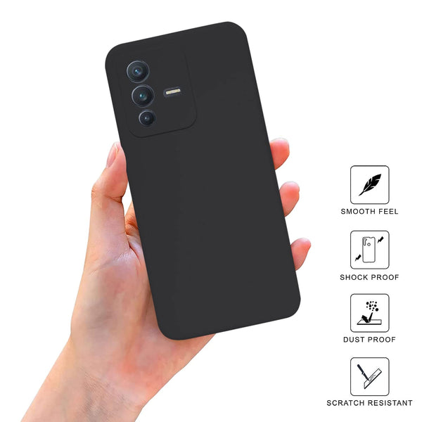 Black Camera Original Silicone case for Vivo V23 - The Hatke