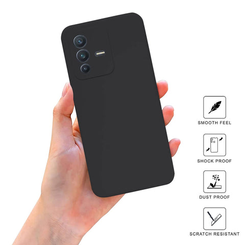 Black Camera Original Silicone case for Vivo V23 - The Hatke