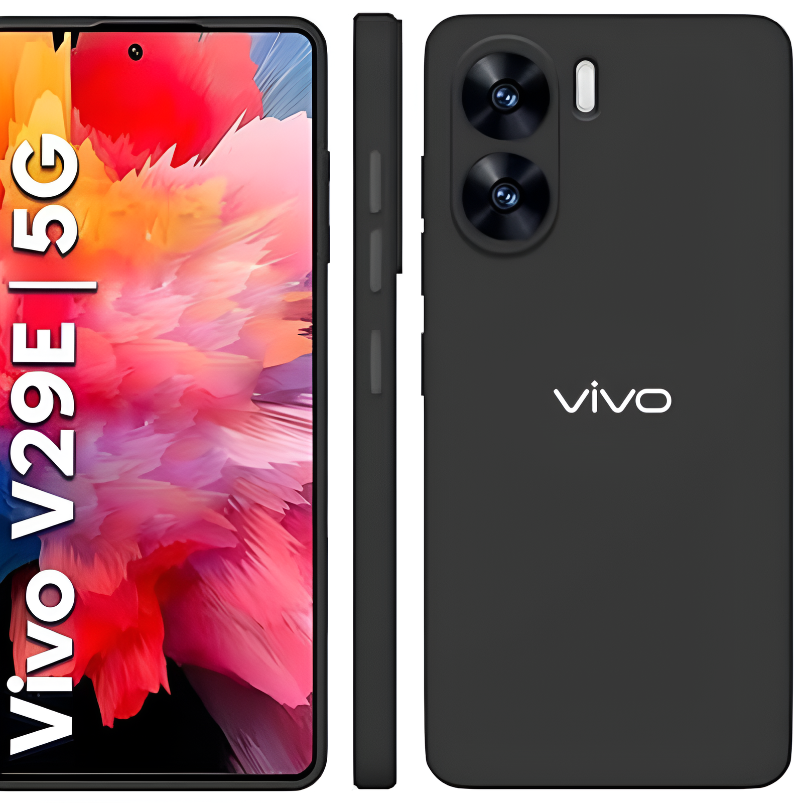 Black Camera Original Silicone case for Vivo V29E - The Hatke