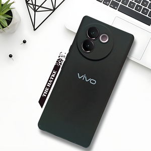 Black Camera Original Silicone case for Vivo V30E - The Hatke