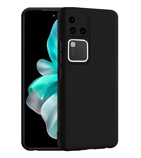 Black Camera Original Silicone case for Vivo V30 Pro - The Hatke