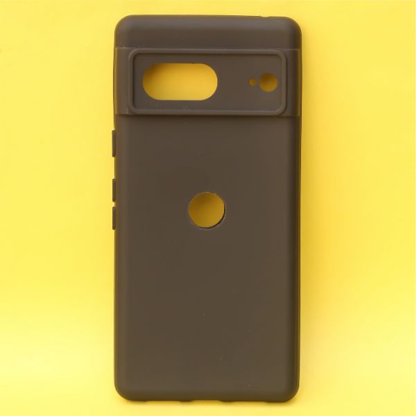 Black Candy Logo Cut Camera Silicone Case for Google Pixel 7 - The Hatke