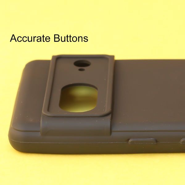 Black Candy Logo Cut Camera Silicone Case for Google Pixel 7 - The Hatke