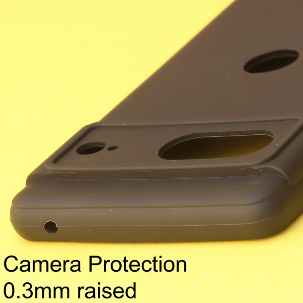 Black Candy Logo Cut Camera Silicone Case for Google Pixel 7 - The Hatke