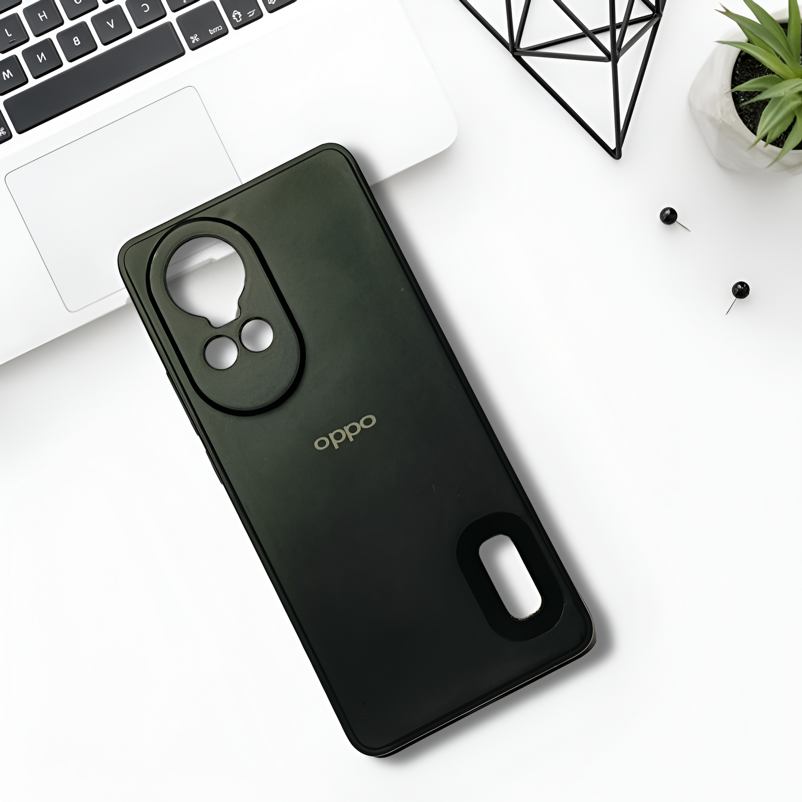 Black Candy Logo Cut Silicone Case for Oppo Reno 10 Pro - The Hatke