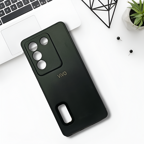 Black Candy Logo Cut  Silicone Case for Vivo V27 - The Hatke