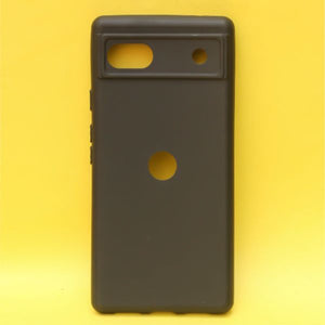Black Candy Logo cut Silicone Case for Google Pixel 6A - The Hatke