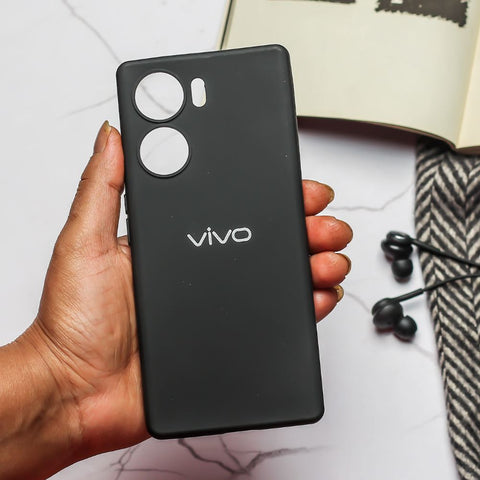 Black Candy silicone Case for Vivo T2X - The Hatke