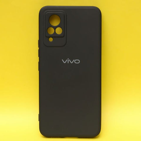 Black Candy silicone Case for Vivo V21 - The Hatke