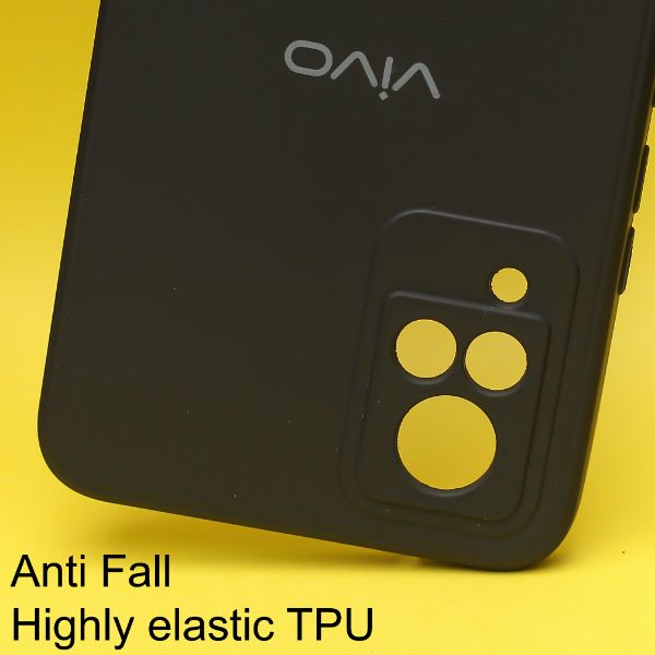 Black Candy silicone Case for Vivo V21 - The Hatke
