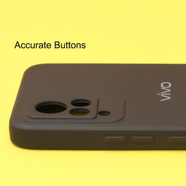 Black Candy silicone Case for Vivo V21 - The Hatke