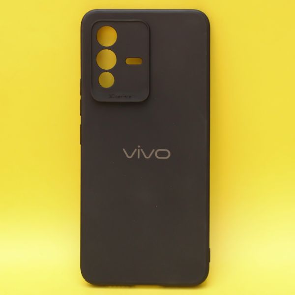 Black Candy silicone Case for Vivo V23 - The Hatke