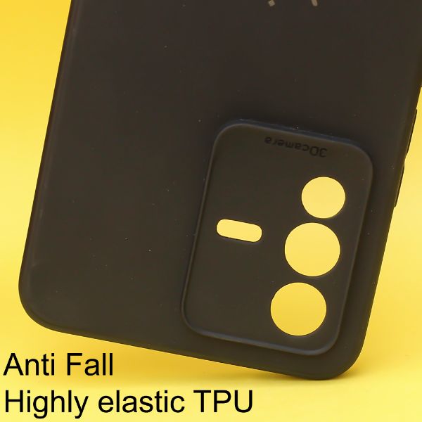 Black Candy silicone Case for Vivo V23 - The Hatke