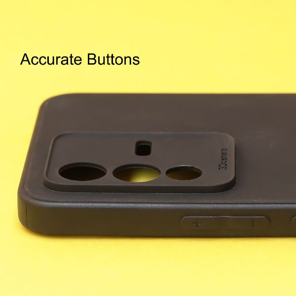 Black Candy silicone Case for Vivo V23 - The Hatke