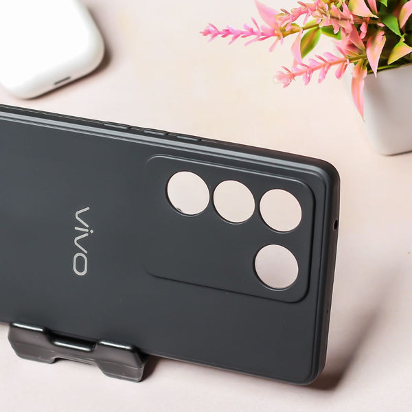 Black Candy silicone Case for Vivo V27 - The Hatke