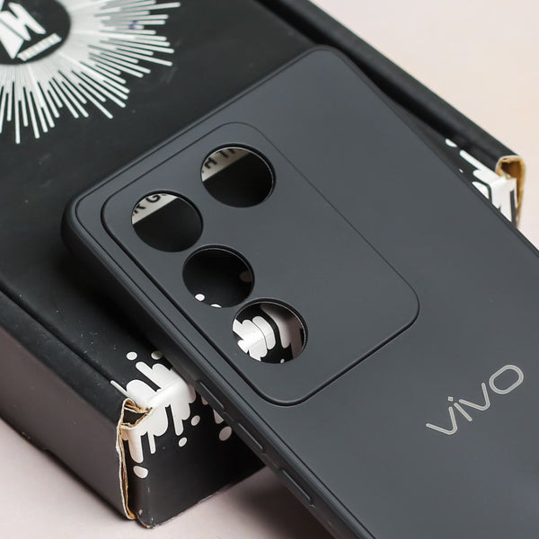 Black Candy silicone Case for Vivo V27 - The Hatke