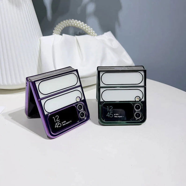 Black Chrome case for Samsung Galaxy Z FLIP 4 - The Hatke