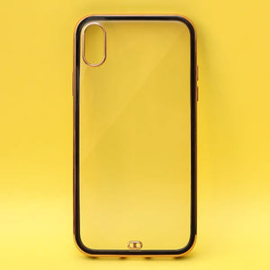 Black Electroplated Transparent Case for Apple iphone Xs max - The Hatke