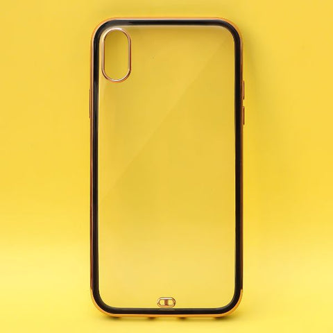 Black Electroplated Transparent Case for Apple iphone Xs max - The Hatke