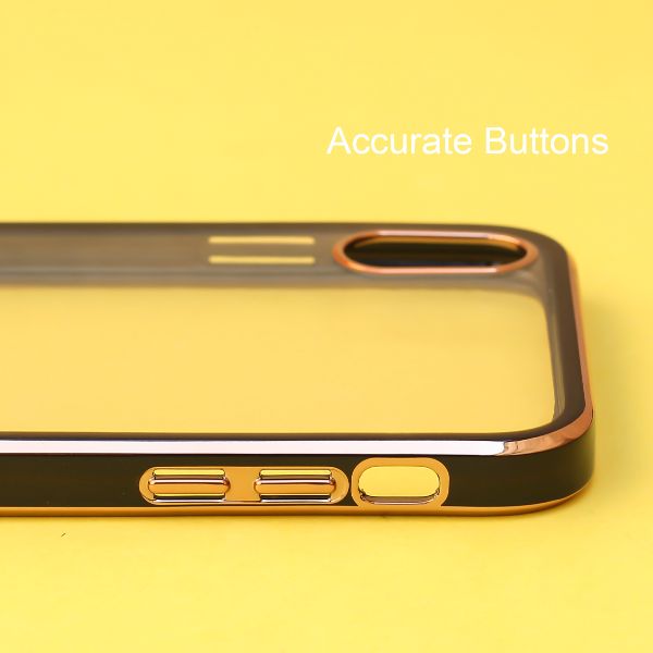 Black Electroplated Transparent Case for Apple iphone Xs max - The Hatke