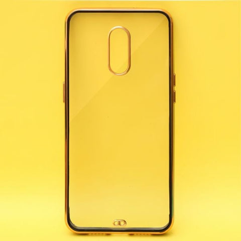 Black Electroplated Transparent Case for Oneplus 6T - The Hatke