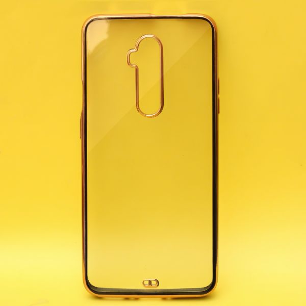 Black Electroplated Transparent Case for Oneplus 7T Pro - The Hatke