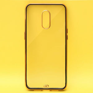 Black Electroplated Transparent Case for Oneplus 7 - The Hatke