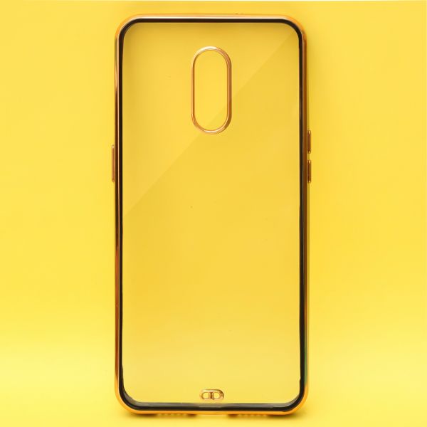 Black Electroplated Transparent Case for Oneplus 7 - The Hatke