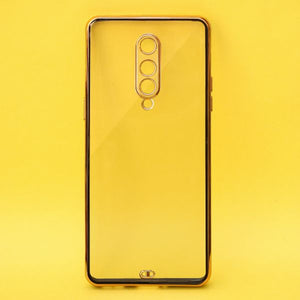 Black Electroplated Transparent Case for Oneplus 8 - The Hatke