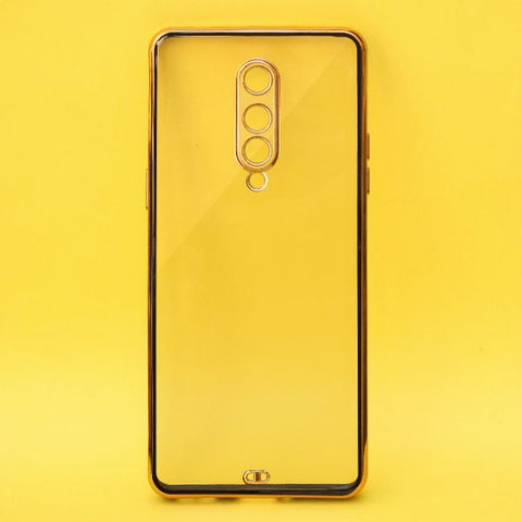 Black Electroplated Transparent Case for Oneplus 8 - The Hatke