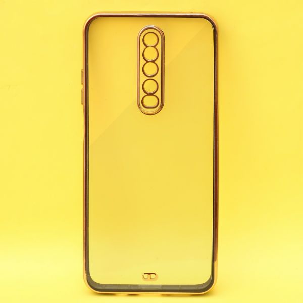 Black Electroplated Transparent Case for Poco X2 - The Hatke