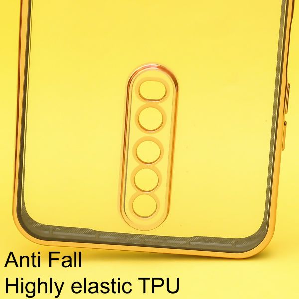 Black Electroplated Transparent Case for Poco X2 - The Hatke