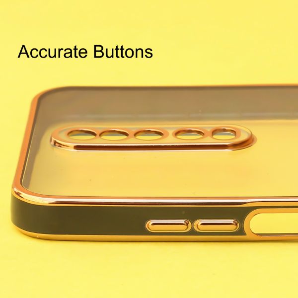 Black Electroplated Transparent Case for Poco X2 - The Hatke