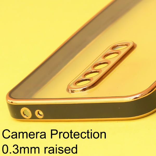 Black Electroplated Transparent Case for Poco X2 - The Hatke