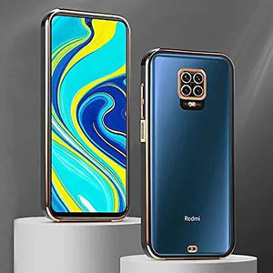 Black Electroplated Transparent Case for Redmi Note 9 Pro - The Hatke