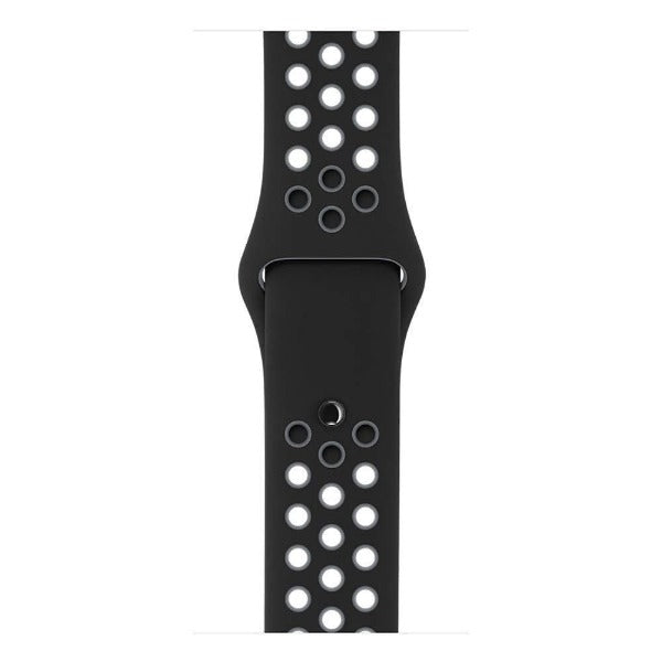Black Grey Dotted Silicone Strap For Apple Iwatch (38mm/40mm) - The Hatke