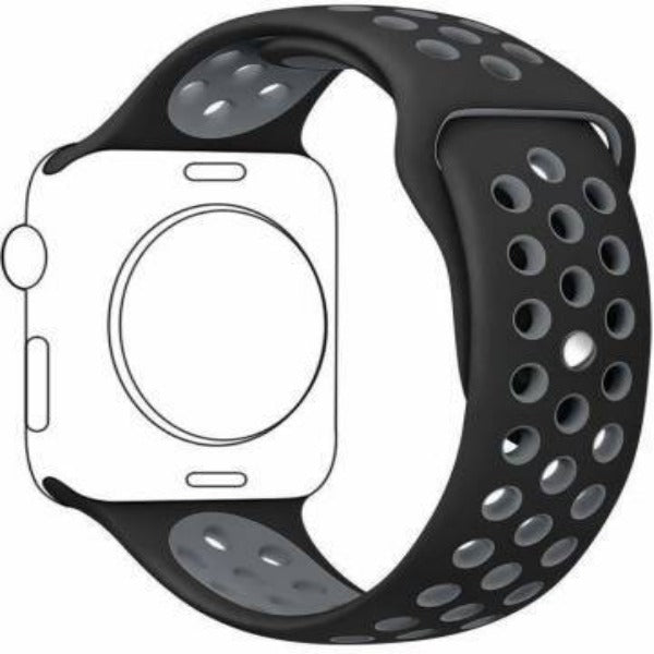 Black Grey Dotted Silicone Strap For Apple Iwatch (38mm/40mm) - The Hatke