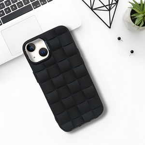 Black Grid silicone case for Apple iPhone 14 - The Hatke