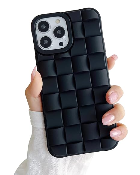 Black Grid silicone case for Apple iPhone 14 Pro - The Hatke