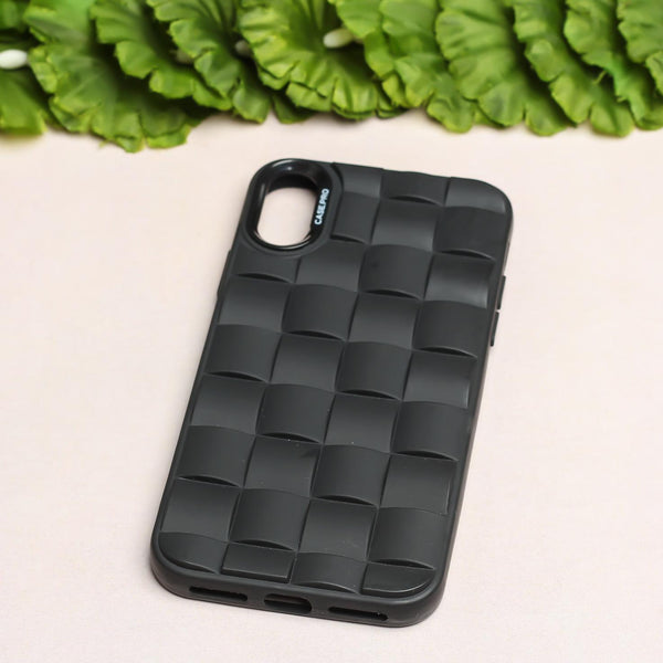 Black Grid silicone case for Apple iPhone X/XS - The Hatke