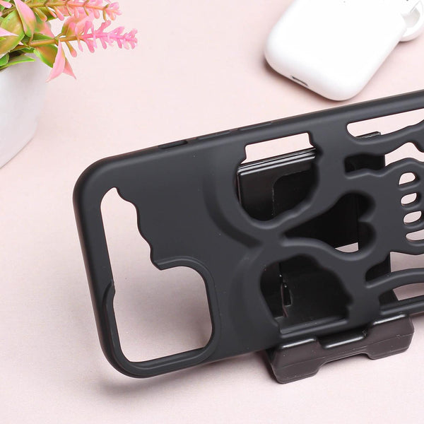 Black Hollow Skull Design Silicone case for Apple iphone 13 - The Hatke